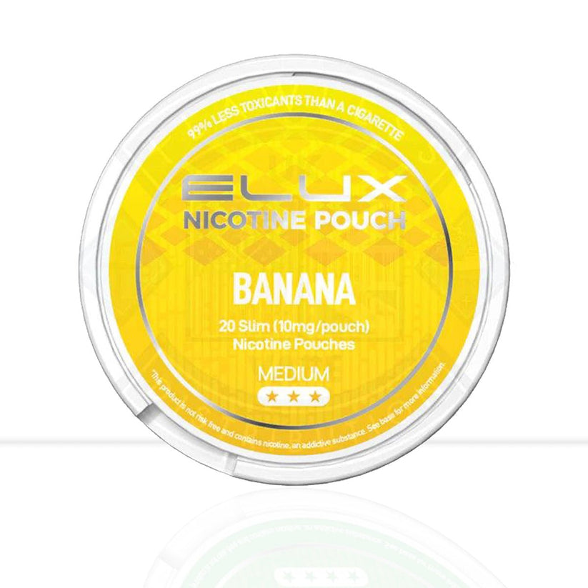 Banana Elux Nicotine Pouches | Free Shipping - Light - 10mg-Medium - 14mg-High - 17mg