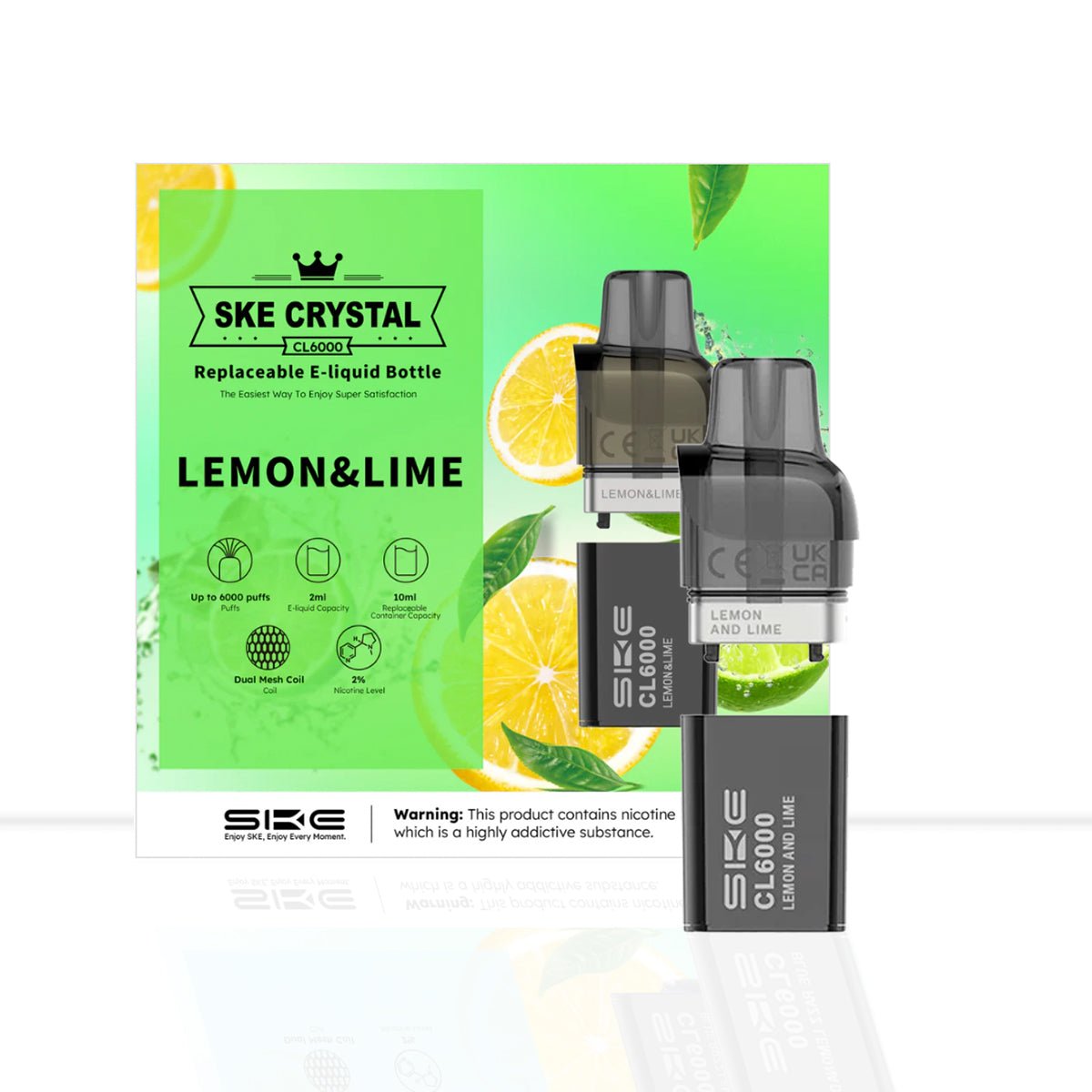 SKE Crystal CL6000 Pre Filled Pod Lemon Lime | 6000 Puffs SKE Crystal CL6000 Pre Filled Pod Lemon Lime | 6000 Puffs
