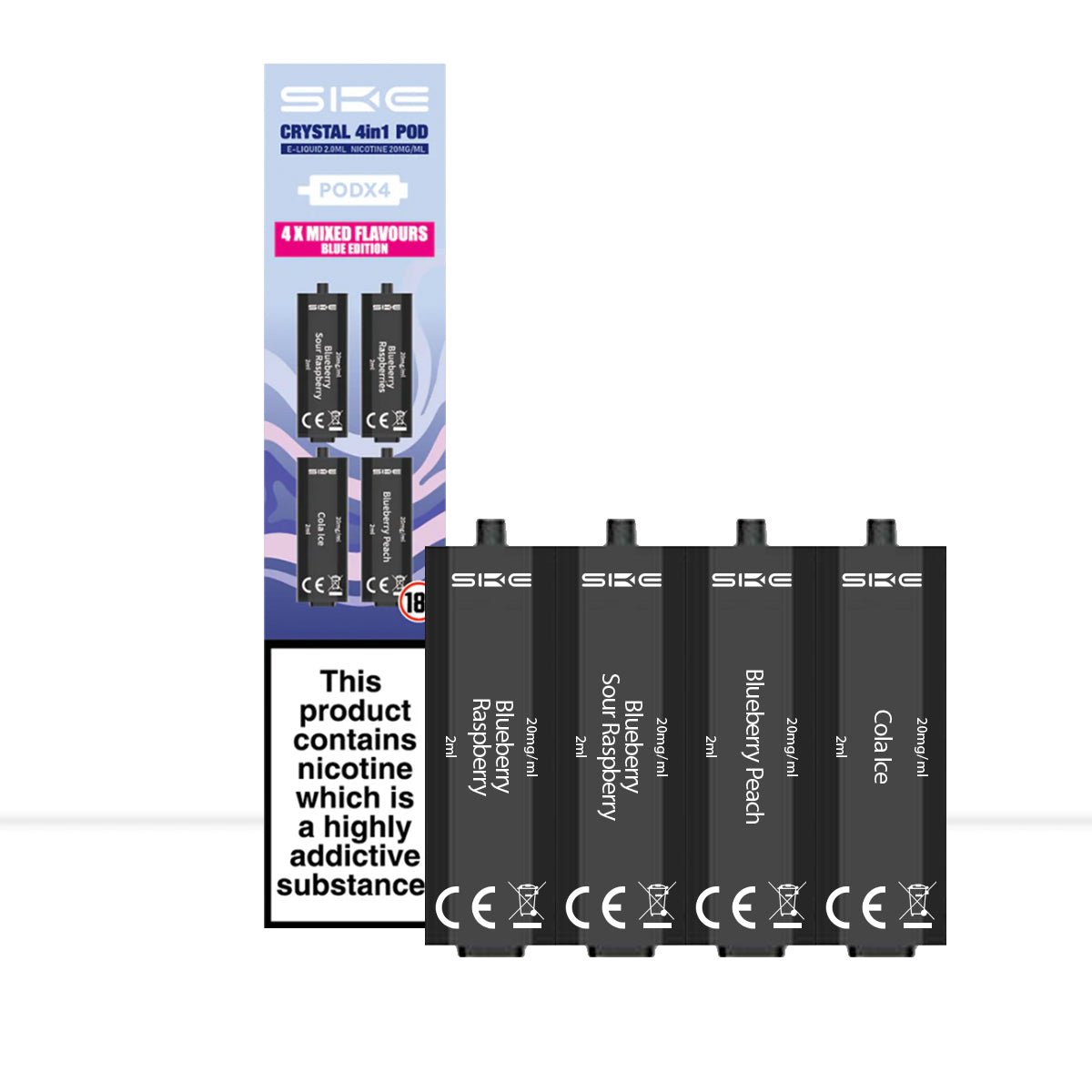SKE Crystal 4in1 Blue Edition Vape Pods - SKE Crystal 4in1 Blue Edition Vape Pods