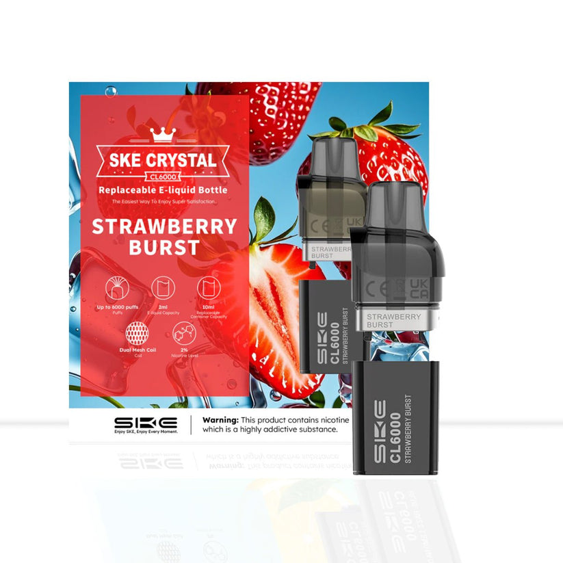 SKE Crystal CL6000 Pre Filled Pod Strawberry Burst | 6000 Puffs - Default Title