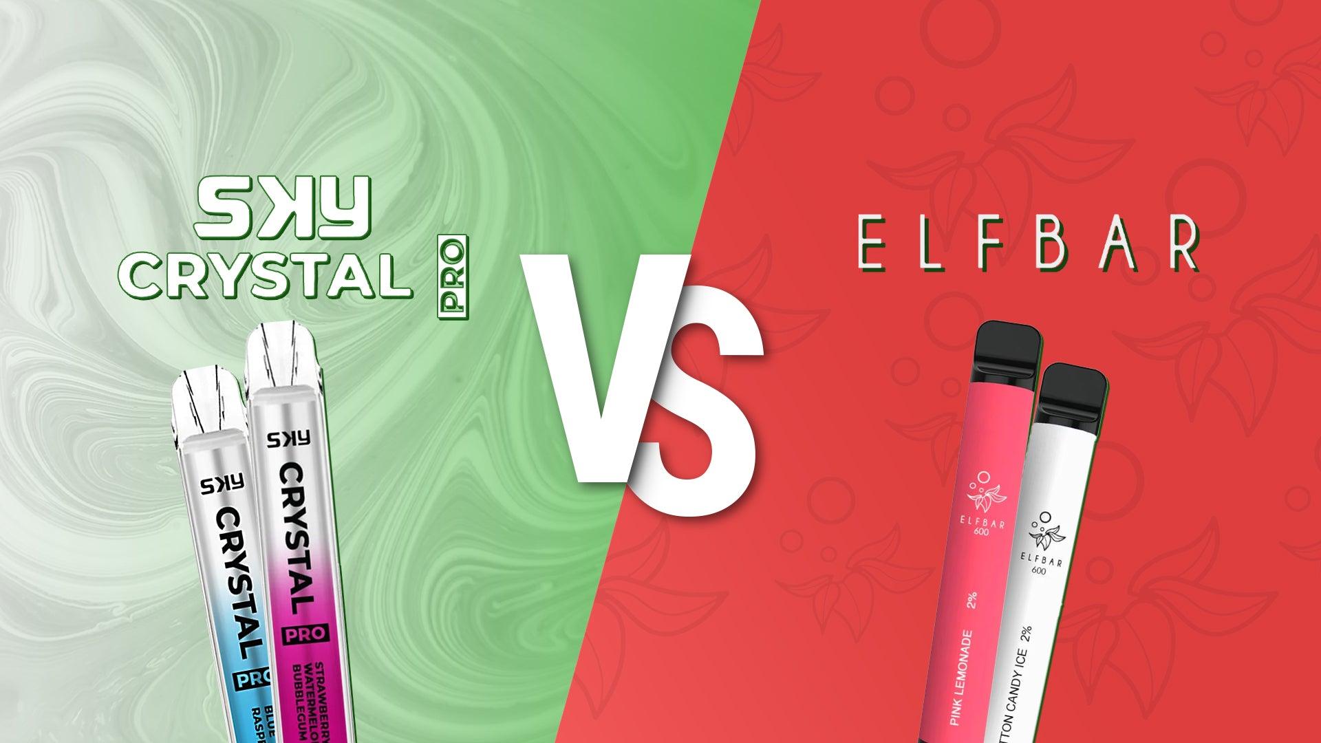 Sky Crystal Pro VS Elf Bar 600 - Brand:Elf Bar, Brand:SKY, Category:Vape Kits, Sub Category:Disposables