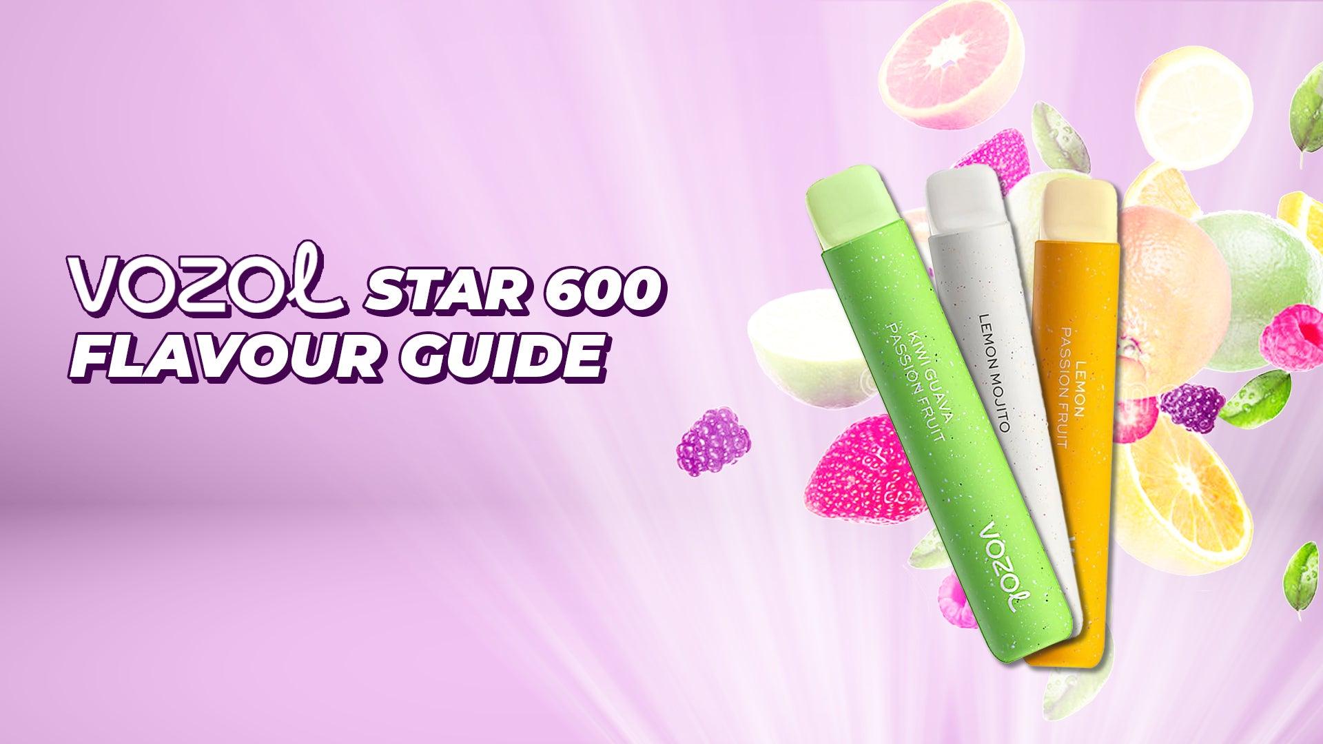Vozol Star 600 Flavour Guide - Brand:Vozol, Category:Vape Kits, Sub Category:Disposables