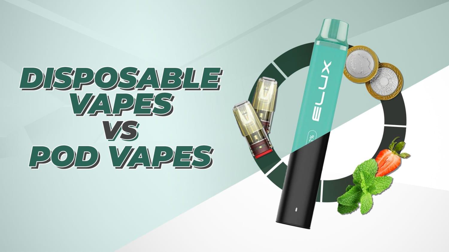 Disposables VS Pod Vapes - Brand:Elf Bar, Brand:Juul, Brand:Vuse, Category:Vape Kits, Sub Category:Disposables, Sub Category:Pod Kits, Sub Category:Prefilled Pods