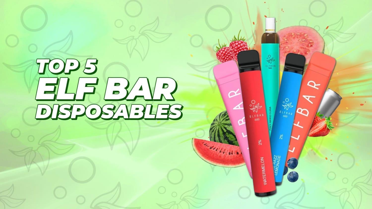 Top 5 Elf Bar Disposable Flavours - Brand:Elf Bar, Category:Vape Kits, Sub Category:Disposables