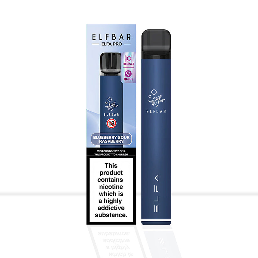 Elf Bar Elfa Pro Pod Vape Kit | Pre-Filled Pods & Fast Charging - Navy Blue & Blueberry Sour Raspberry-Aurora Pink & Pink Lemonade-Black & Blue Razz Lemonade-Aurora Purple & Watermelon-Aurora Blue & Kiwi Passionfruit Guava