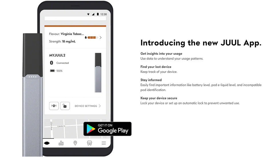 JUUL2 app and smart pod connectivity