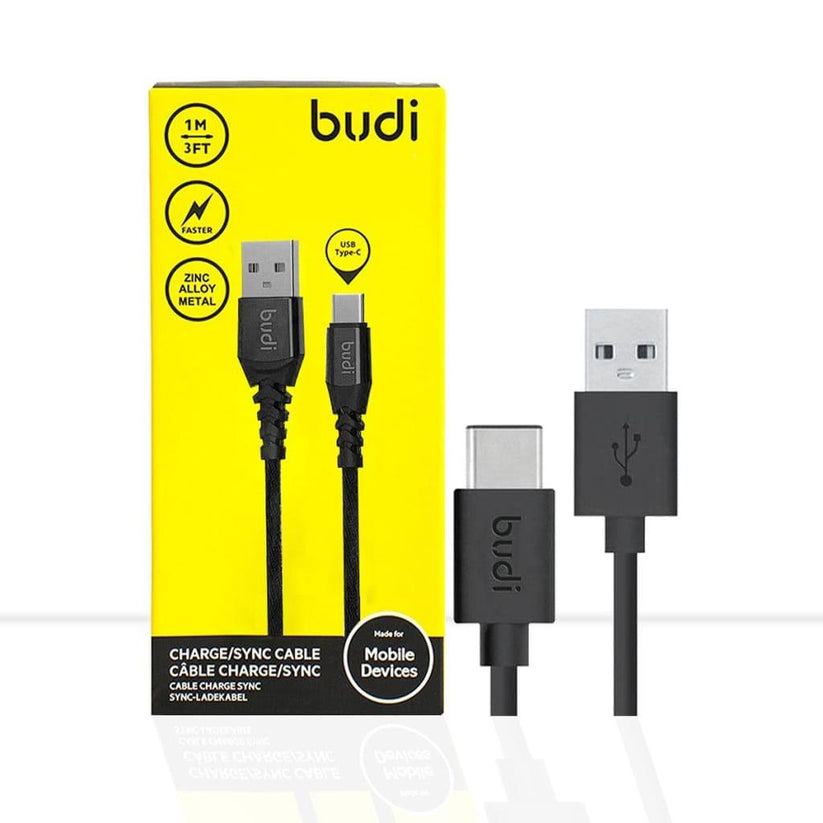 Buy Budi USB-C Charging Cable 1m | Free Shipping - Black