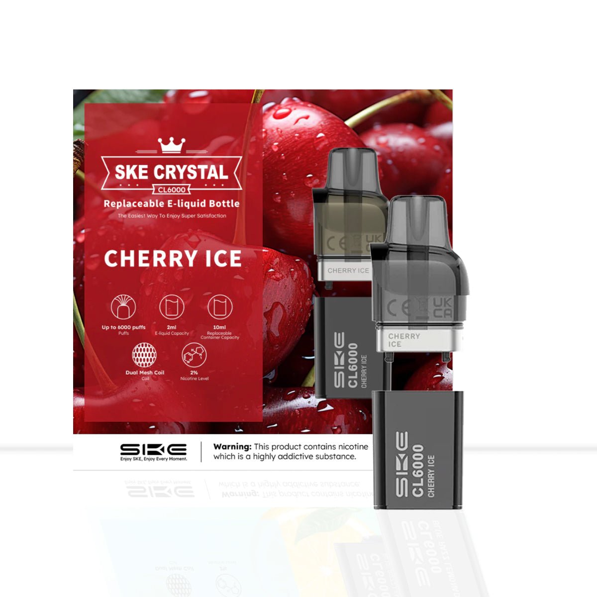 Cherry Ice SKE Crystal CL6000 Prefilled Pods - Cherry Ice SKE Crystal CL6000 Prefilled Pods