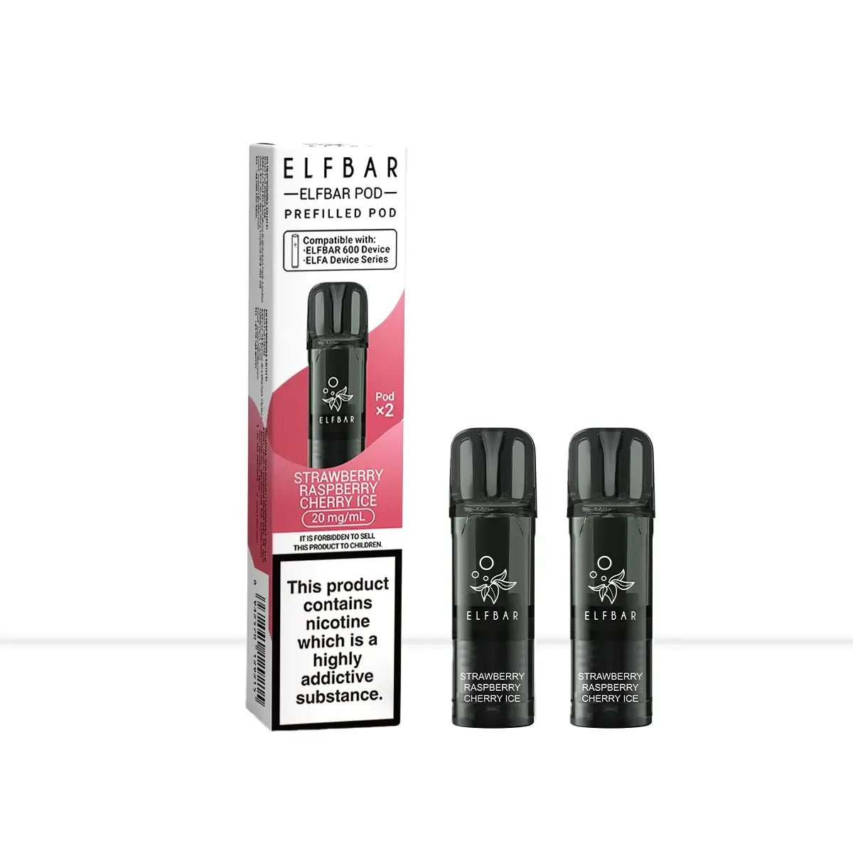 Elf Bar 600 Strawberry Raspberry Cherry Ice Prefilled Vape Pods - Elf Bar 600 Strawberry Raspberry Cherry Ice Prefilled Vape Pods