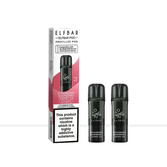 Elf Bar 600 Strawberry Raspberry Cherry Ice Pods | 20mg Refill - Default Title