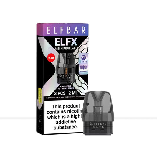 Elf Bar ELFX Pro Mesh Replacement Pods 3 Pack | Vape Pods - 0.6 Ohm