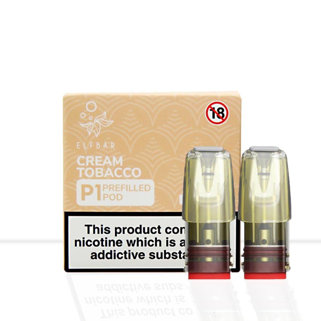 Elf Bar Mate P1 Cream Tobacco Vape Pods - Elf Bar Mate P1 Cream Tobacco Vape Pods - Pod & Refills
