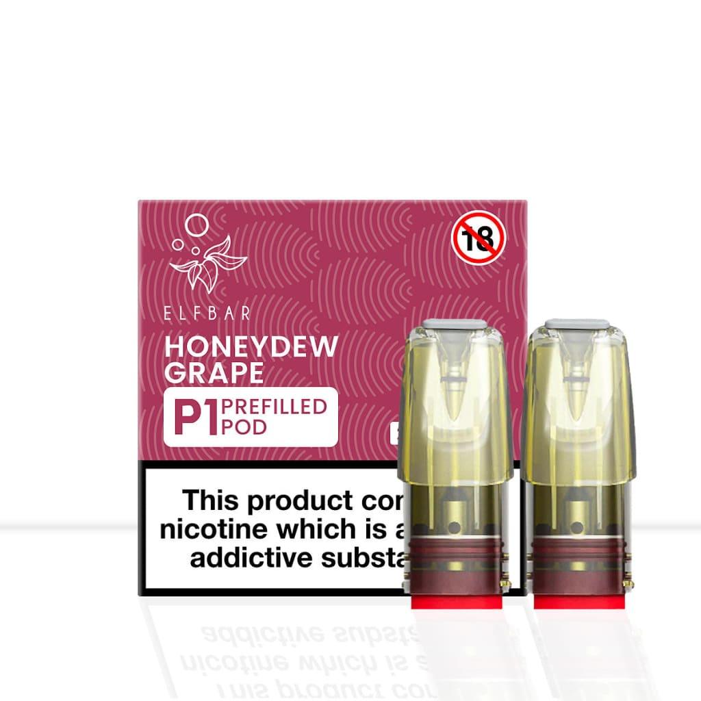 Elf Bar Mate P1 Honeydew Grape Vape Pods - Elf Bar Mate P1 Honeydew Grape Vape Pods - Pod & Refills