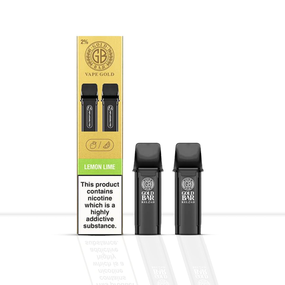 Gold Bar Reload Lemon Lime Vape Pods - Gold Bar Reload Lemon Lime Vape Pods