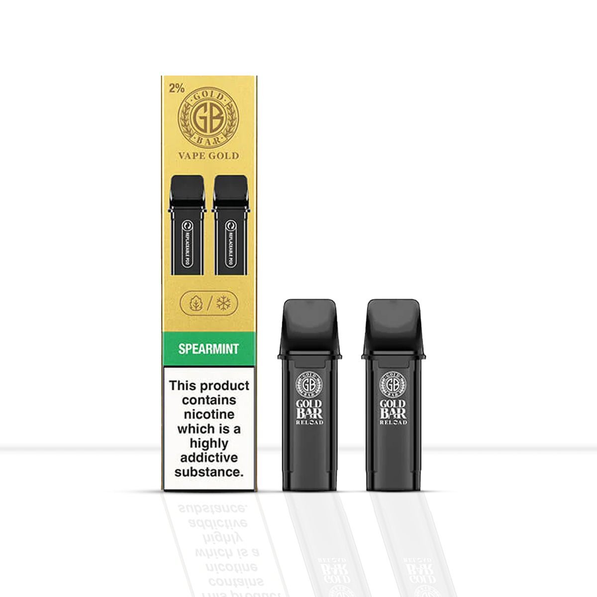 Gold Bar Reload Spearmint Vape Pods - Gold Bar Reload Spearmint Vape Pods - Gold Bar Reload Spearmint Vape Pods