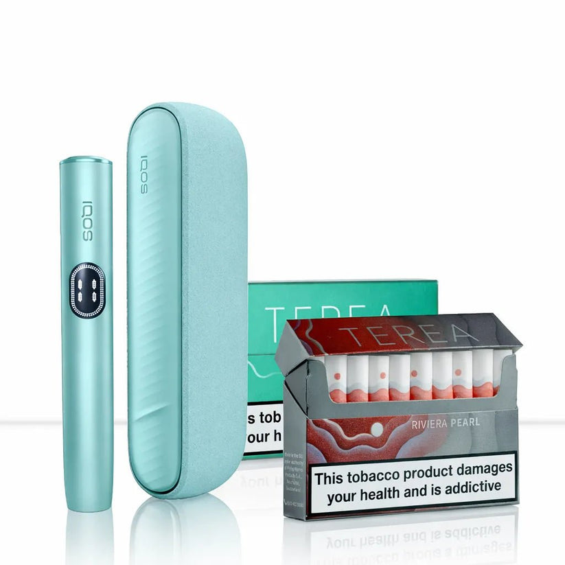IQOS ILUMA i Starter Kit UK | SMARTCORE Induction Device - Midnight Black-Breeze Blue