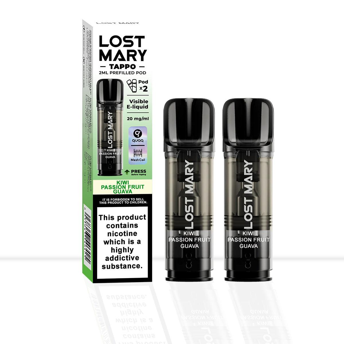 Lost Mary Tappo Kiwi Passion Fruit Guava Vape Pods - Lost Mary Tappo Kiwi Passion Fruit Guava Vape Pods - Pod & Refills