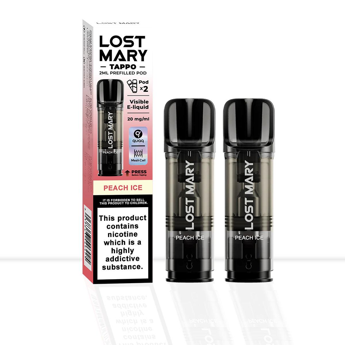 Lost Mary Tappo Peach Ice Vape Pods - Lost Mary Tappo Peach Ice Vape Pods - Pod & Refills