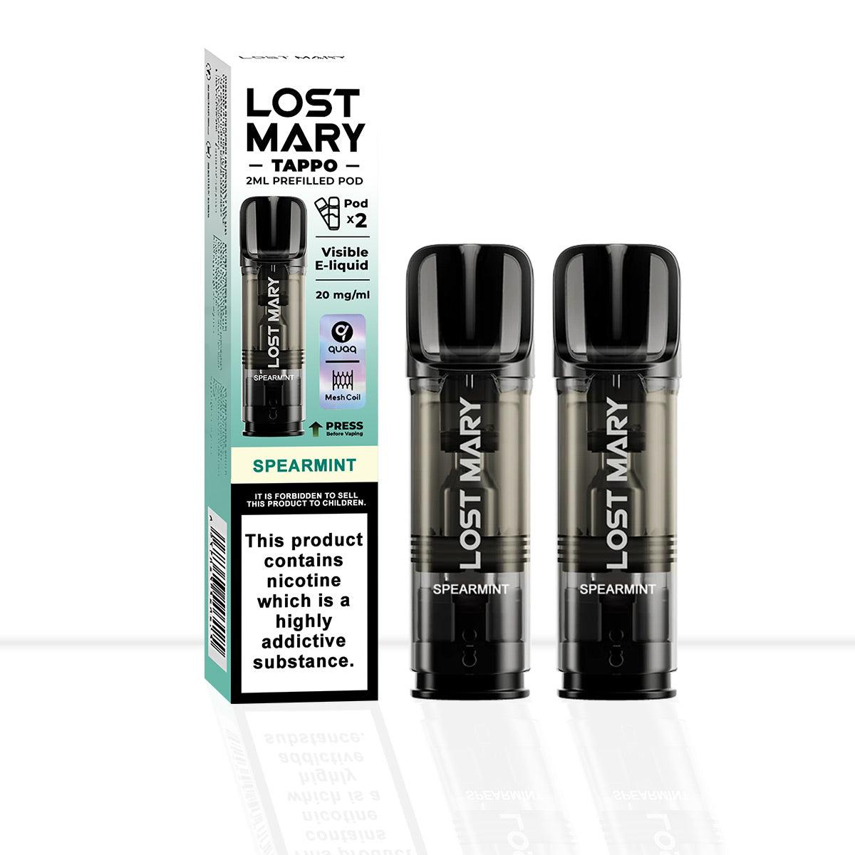 Lost Mary Tappo Spearmint Vape Pods - Lost Mary Tappo Spearmint Vape Pods - Pod & Refills
