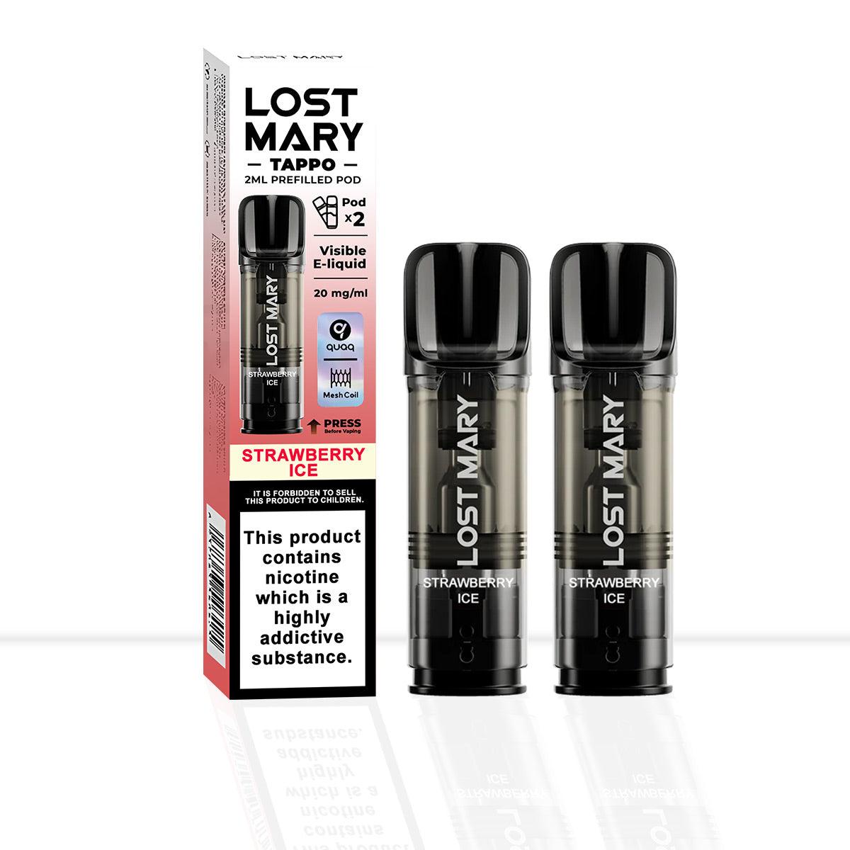 Lost Mary Tappo Strawberry Ice Vape Pods - Lost Mary Tappo Strawberry Ice Vape Pods - Pod & Refills