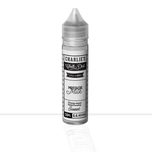 Buy Mustache Milk Shortfill E-Liquid Charlie's Chalk Dust | Free Shipping - 50ml | 0mg