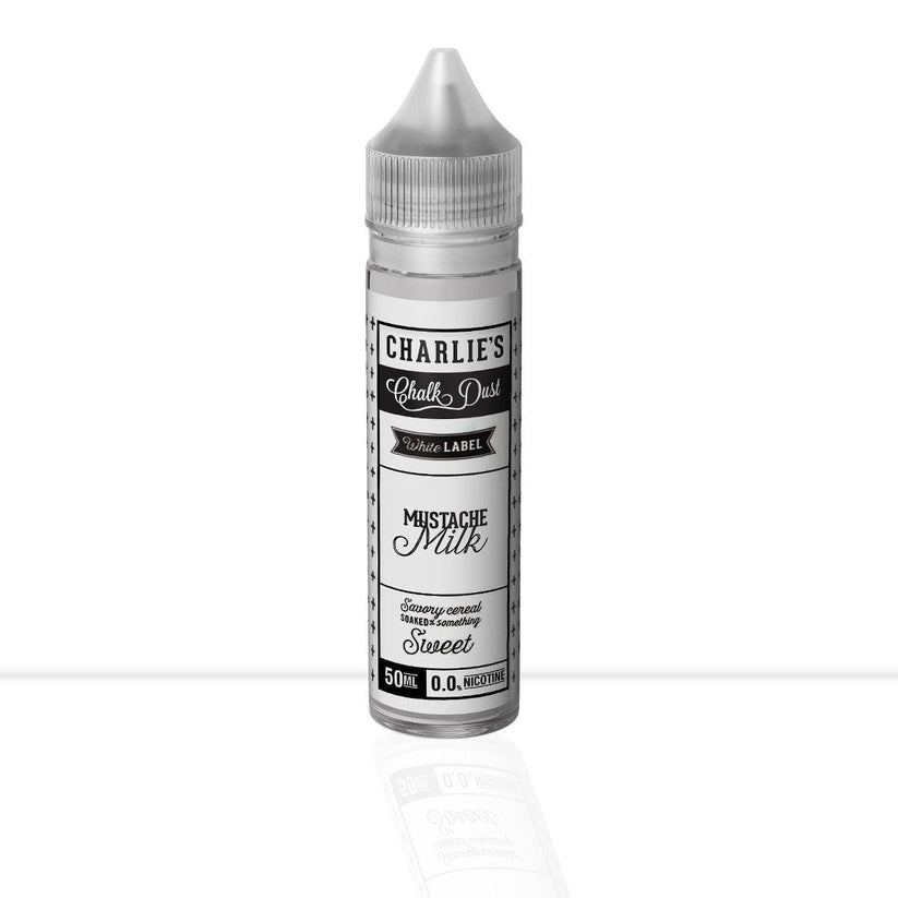 Buy Mustache Milk Shortfill E-Liquid Charlie's Chalk Dust | Free Shipping - 50ml | 0mg