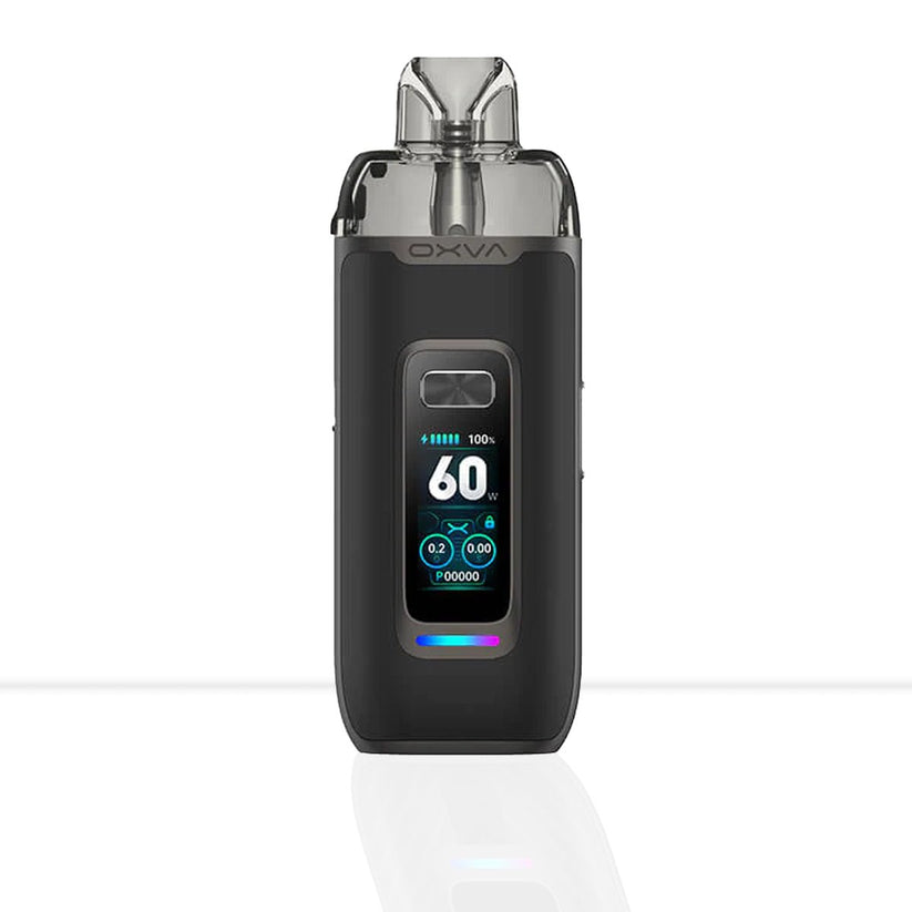Oxva VPrime Pod Vape | Compact, Refillable, Adjustable Airflow - Black Carbon-Natural Green