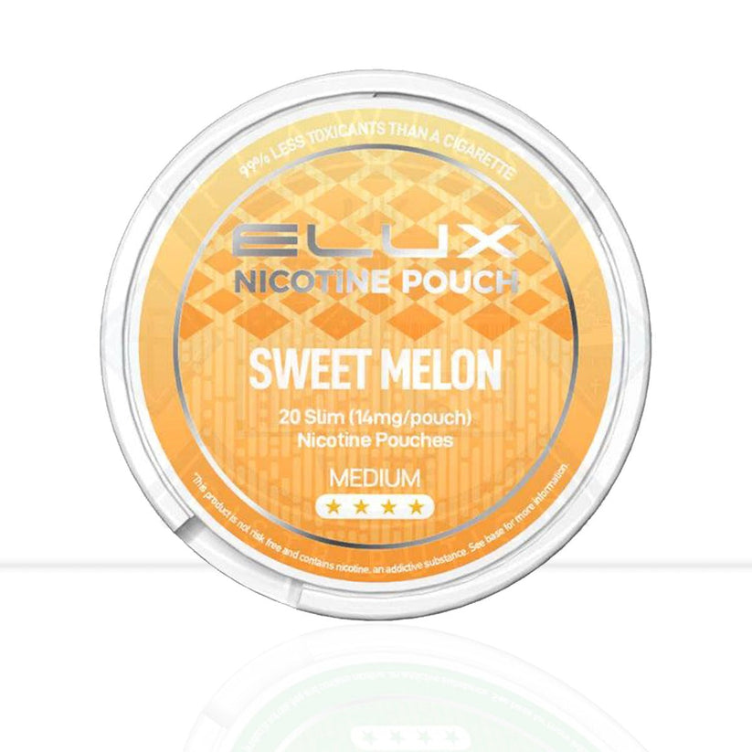 Sweet Melon Elux Nicotine Pouches | Free Shipping - Light - 10mg-Medium - 14mg-High - 17mg