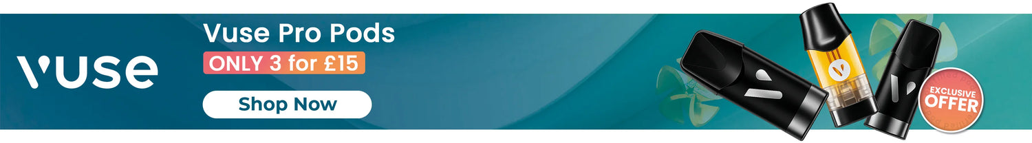 Vuse Pods 3 for £15 Offer Banner