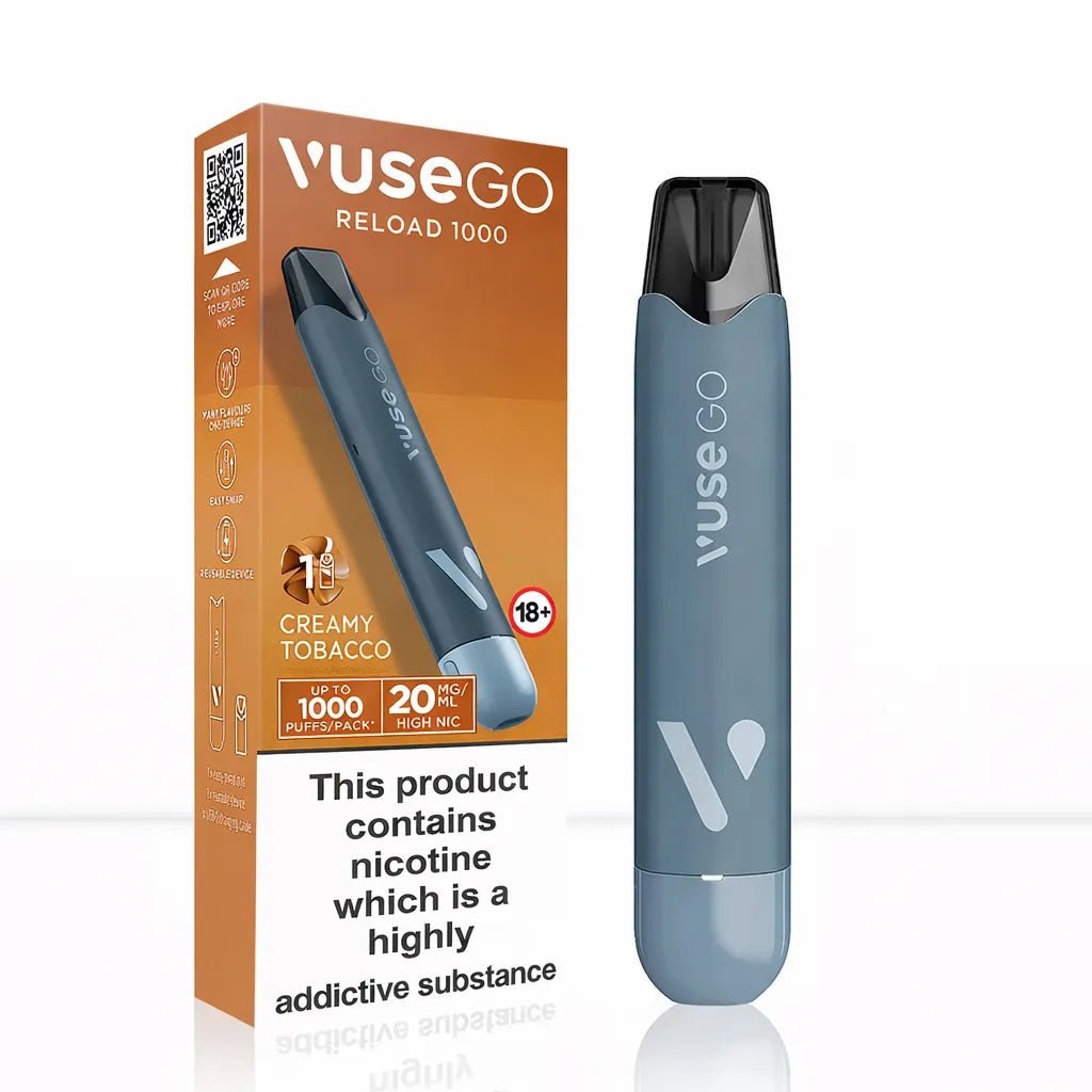 Vuse Go Reload 1000 Pen Pod Vape Kit - Mint Ice-Creamy Tobacco-Watermelon Ice-Strawberry Ice