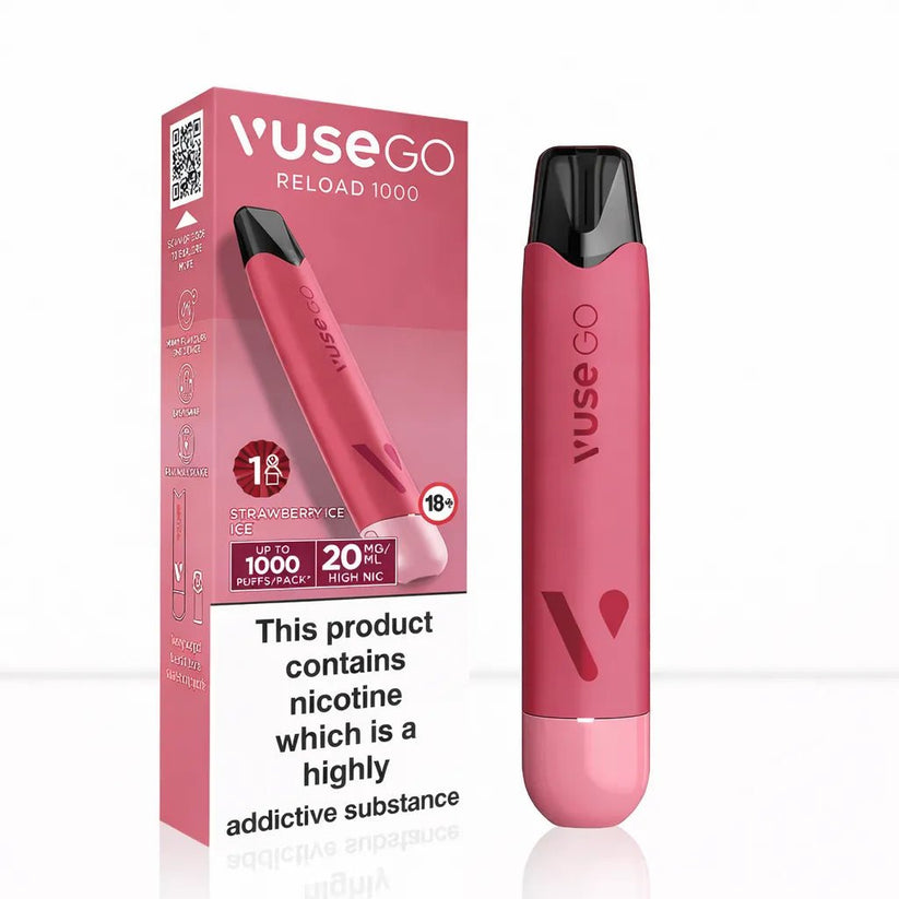 Vuse Go Reload 1000 Pen Kit | 530mAh USB-C | Next Day UK - Mint Ice-Creamy Tobacco-Watermelon Ice-Strawberry Ice-Blueberry Ice