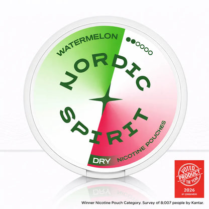 Watermelon Nordic Spirit Nicotine Pouches | 6-12mg | Free Shipping - Regular 6mg-Strong 9mg