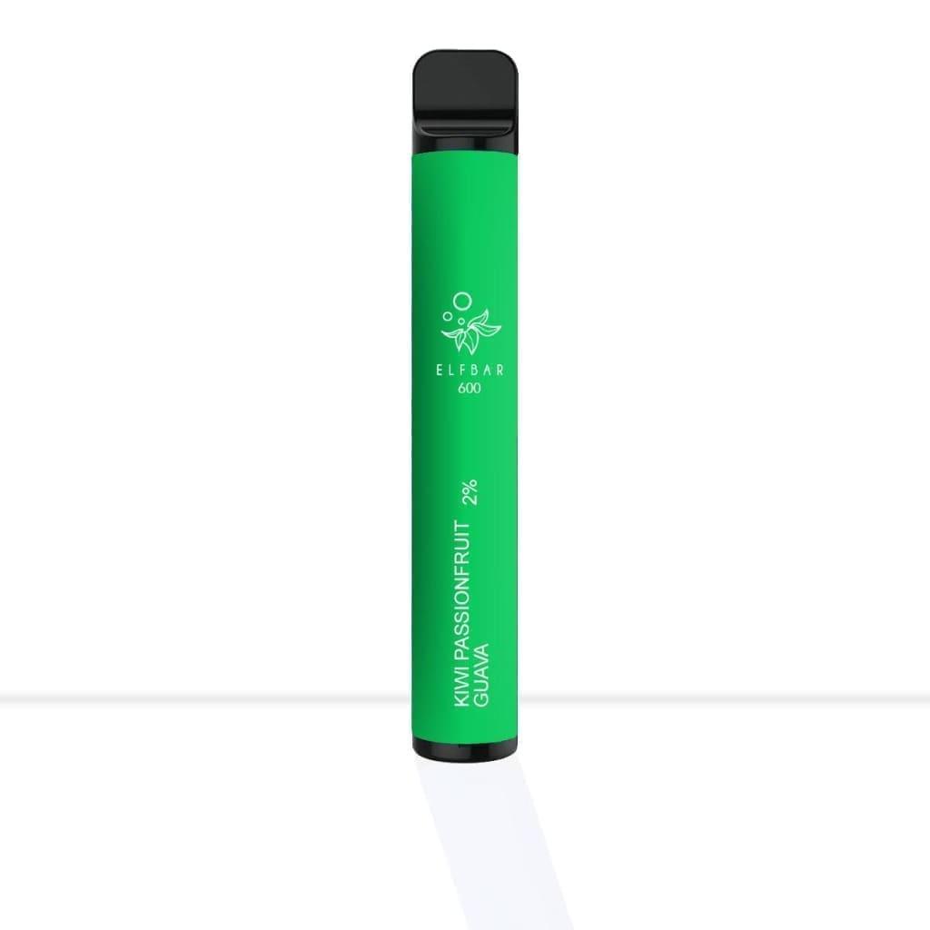 A green disposable vape device