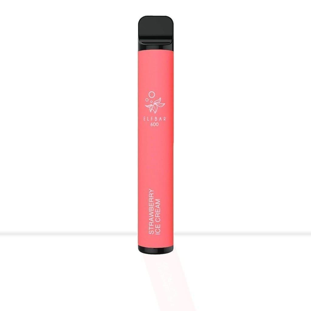 A bright pink disposable vape