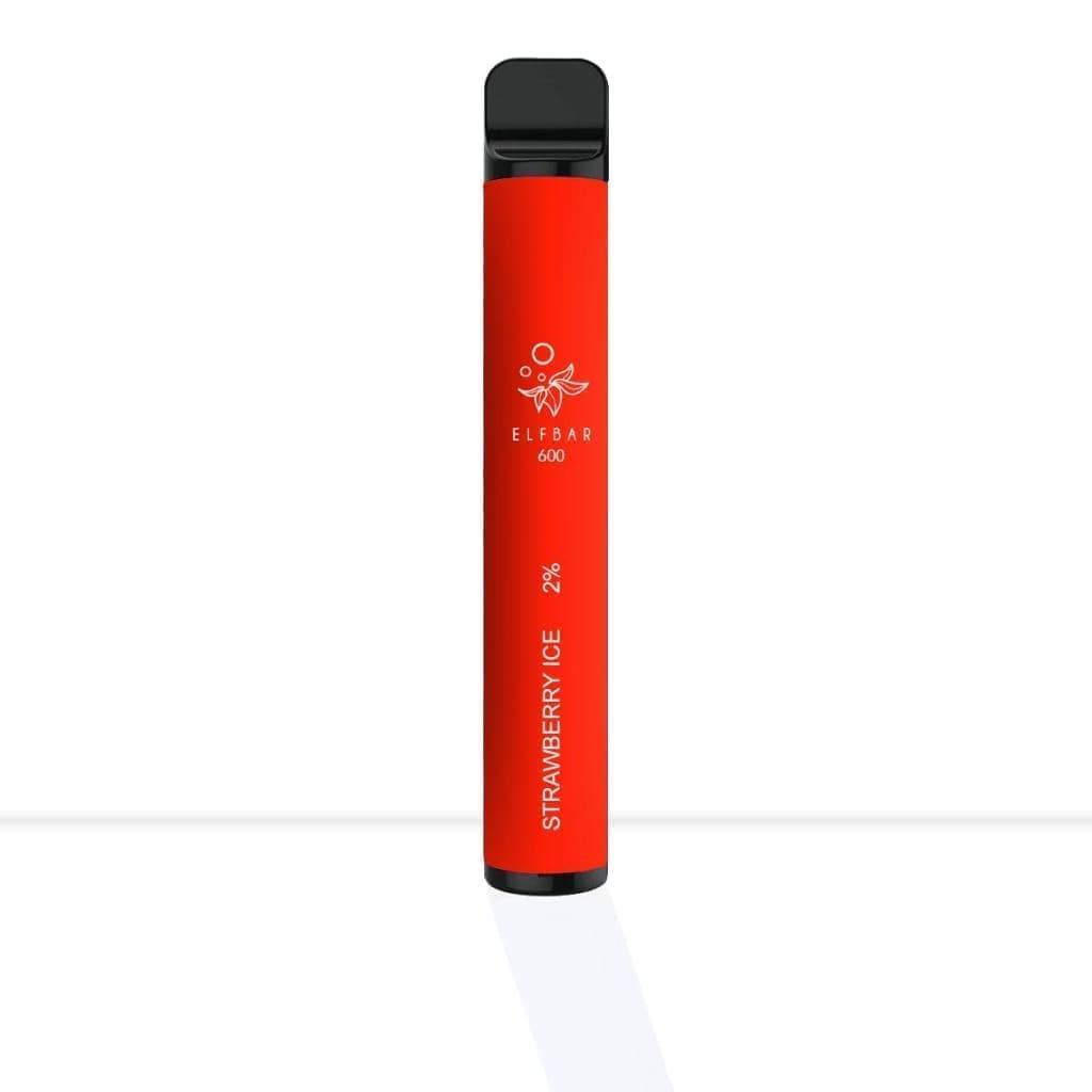 A red disposable vape device