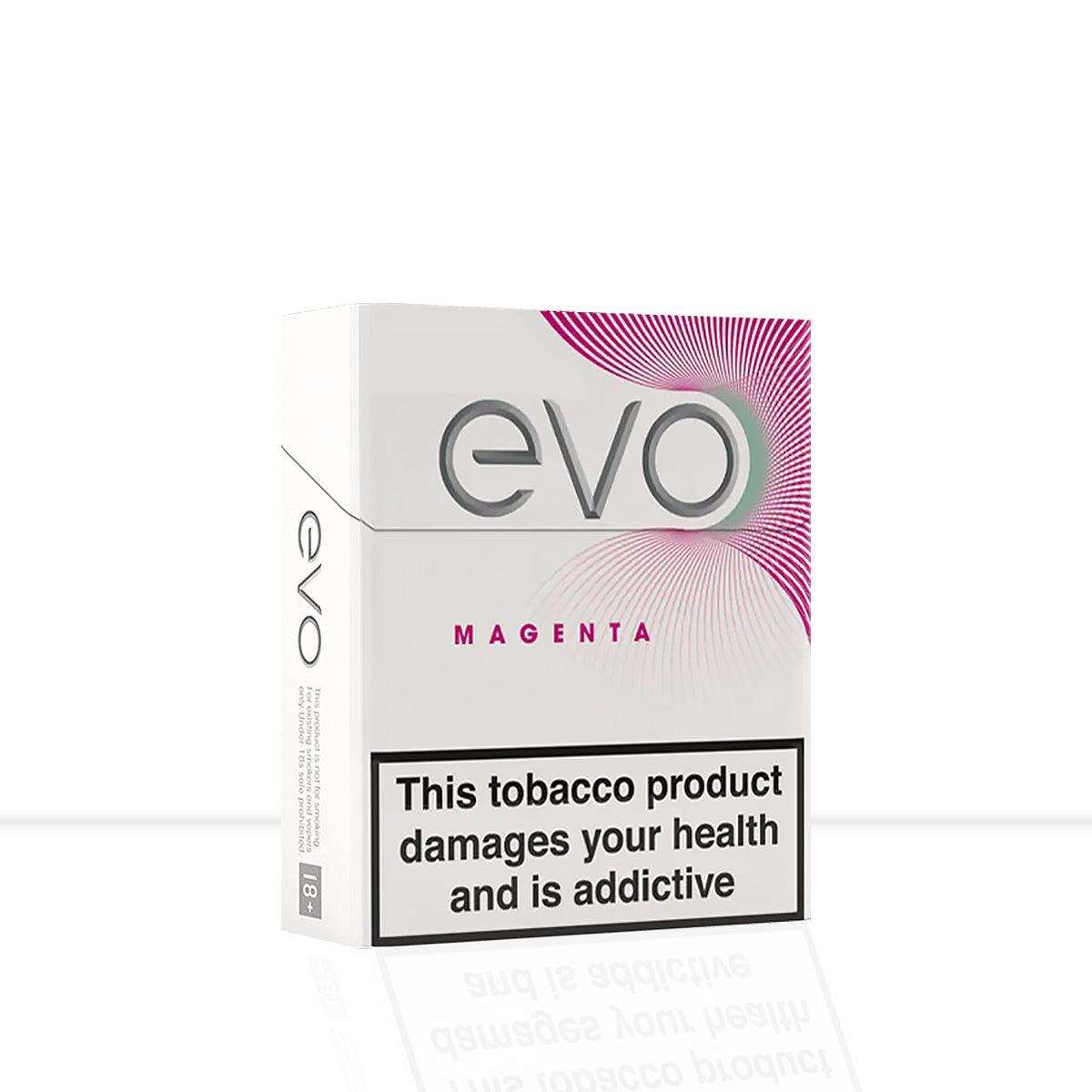A pack of twenty Evo tobacco sticks