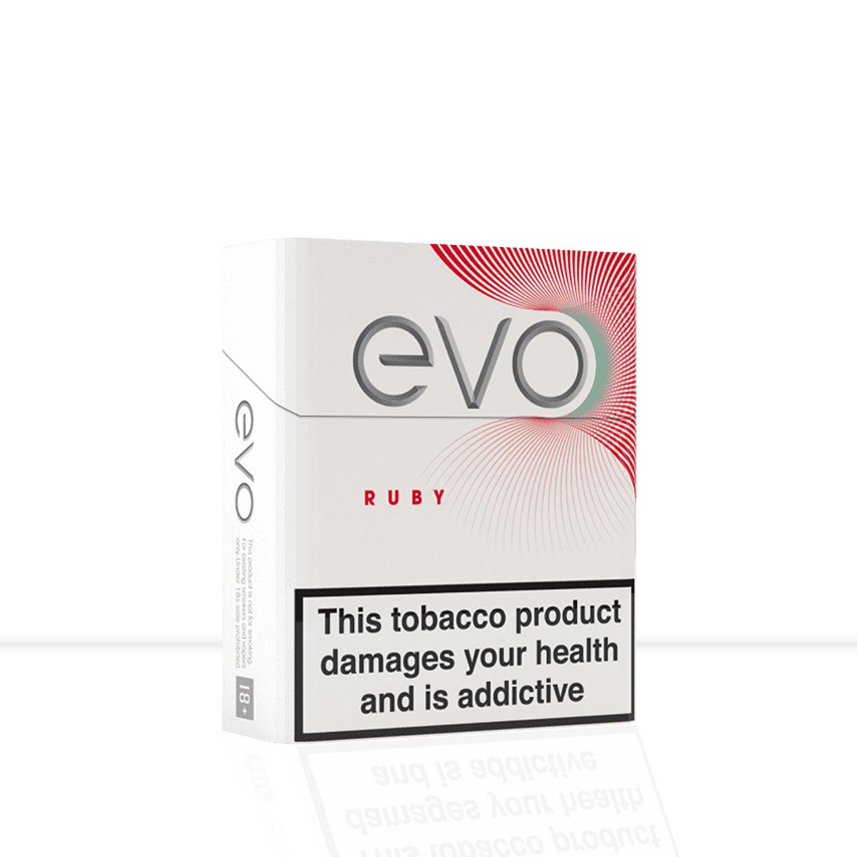 A twenty-pack of Evo brand heated tobacco sticks